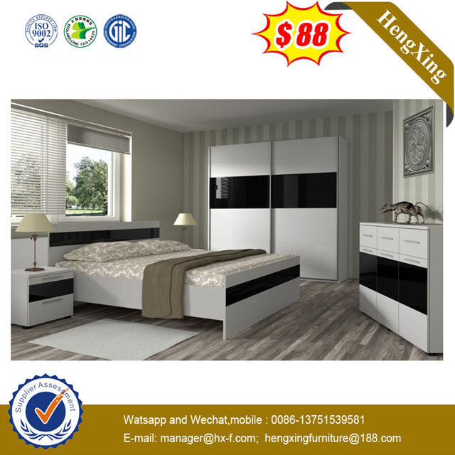Luxury Simple Solid Wood Double Bed bedroom hotel furniture