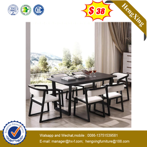Simple Classic Modern White Wooden Dining Coffee Table Set with Chair