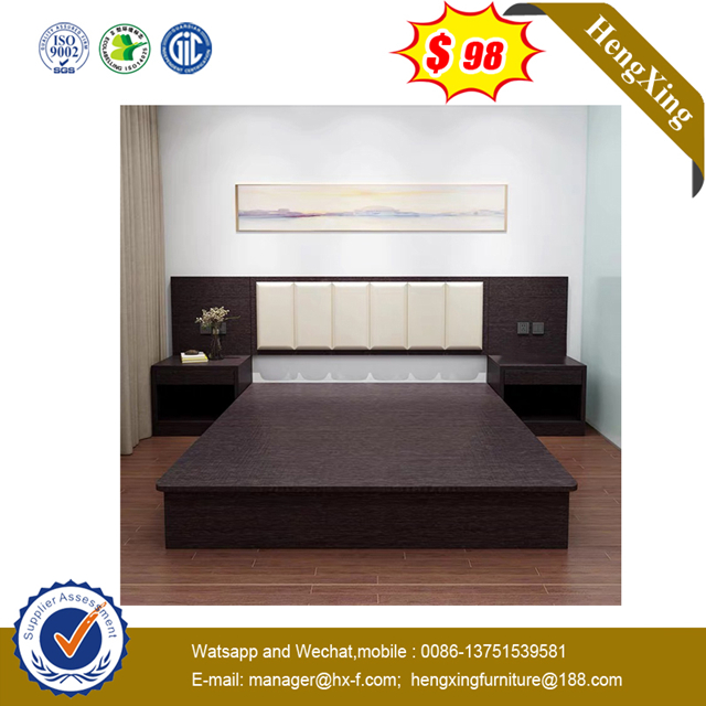 American Wooden Apartment Bedroom Furniture Solid Wood Double Bed