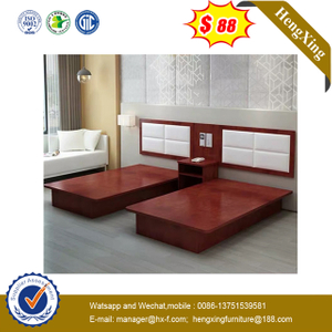  Luxury Wooden King Double Single Size PU Headboard Bed Hotel Room furniture