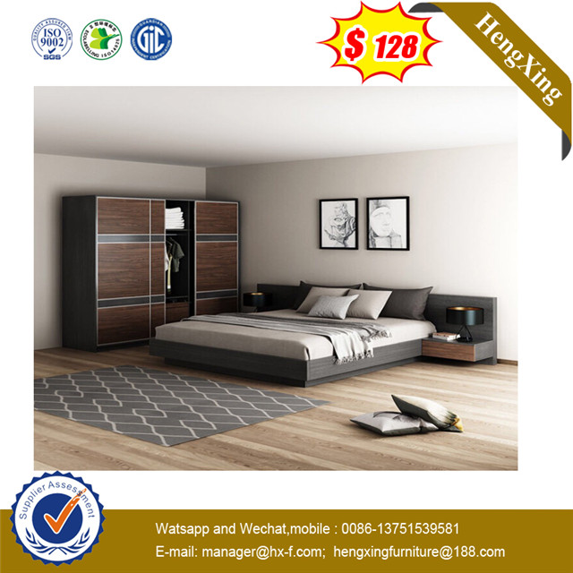 Hot Sell Latest Design Wood King Size Home Furniture Double Bed 