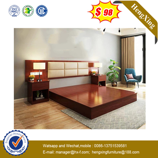 Modern Wooden Leather King Home Hotel Bedroom Furniture Set Double Bed 