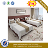 Fashion Wooden Apartment Bedroom Furniture Solid Wood Double Bed Set