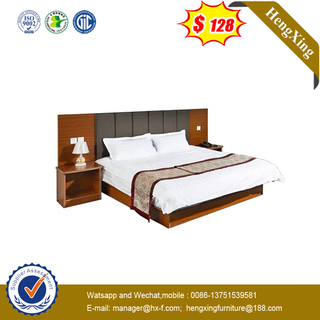 Latest Wood PU Leather King Hotel Bedroom Furniture Set Double Beds 
