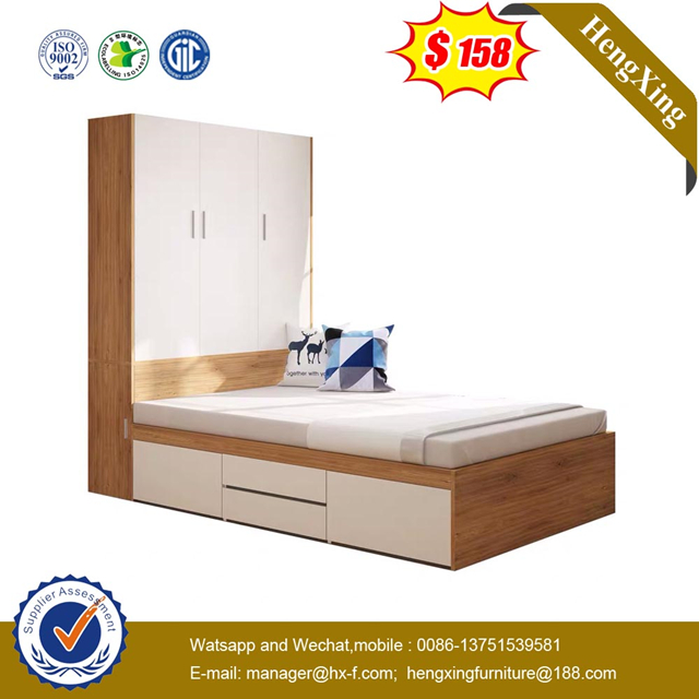 Wooden Modern Style Home Bedroom Children Baby Furniture Study Table Bookcase Kids Single Bed