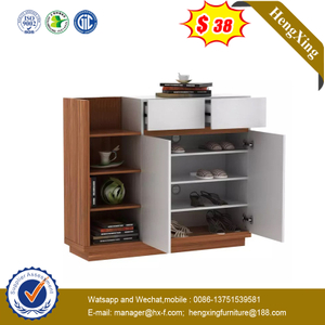  Home Furniture Melamine Wood Shoe Racks with Open Door And Drawers