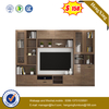 Foshan Customize Modern Living Room Furniture Set Wood TV Stand Cabinet with Wall Cabinets Background