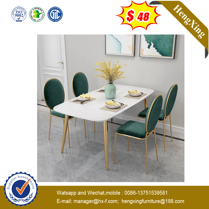 Artificial Marble Stone Restaurant Dining Table with 4 Seater Chair 