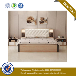 White Wooden Bedroom Furniture Set Wadrobe Cabinets Mattress Single Double King Queen Beds with Nightstand