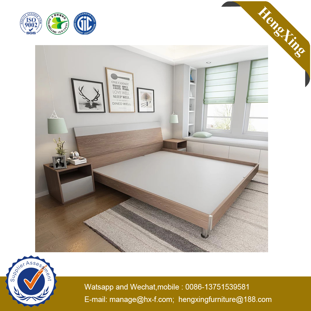 New Cheap Queen Size MDF Wood Frame Double Design Furniture Bedroom Bed