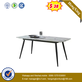 Factory Customized Extension Modern Banquet Wood Marble Dining Table with Chair Set