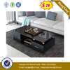 Wholesale Living Room Furniture Center Desk Black Coffee Table Glass with Drawer 