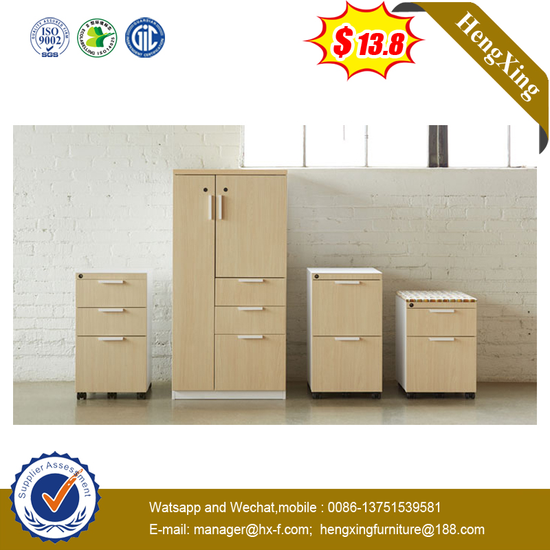 Wood 3 Drawer Brown Color Movable Pedestal Storage Cabinet