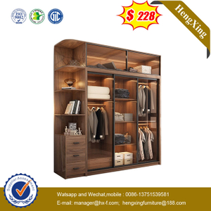 Cheap High Quality Simple Wooden closet hotel glass mirror Wardrobe Bedroom Furniture