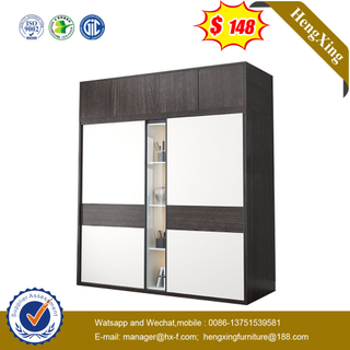 Space Saving Bedroom Furniture Wooden Panel Melamine Drawer Wardrobe with Top Storage Cabinet